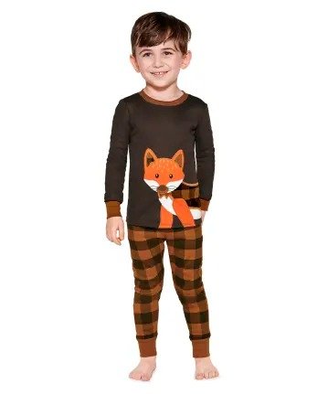 Boys Long Sleeve Plaid Fox Snug Fit Cotton 2-Piece Pajamas - Gymmies | Gymboree - MULTI CLR