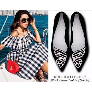 Chloé Drew Mini Leather Shoulder Bag + Sophia Webster Butterfly Flats
