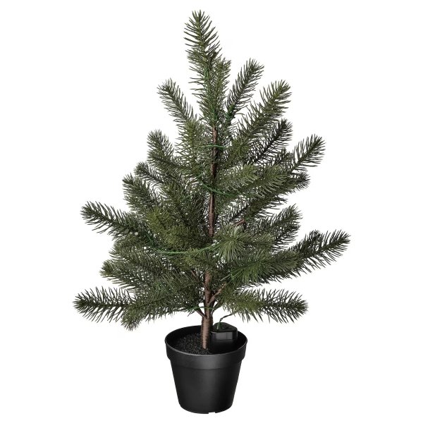 VINTERFINT Artificial potted plant+LED lights, battery operated/christmas tree green, 4 ¾ "