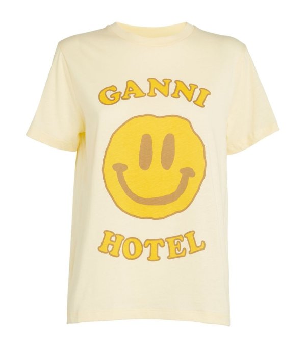 Sale | GANNI Organic Cotton Smiley T-Shirt | Harrods US