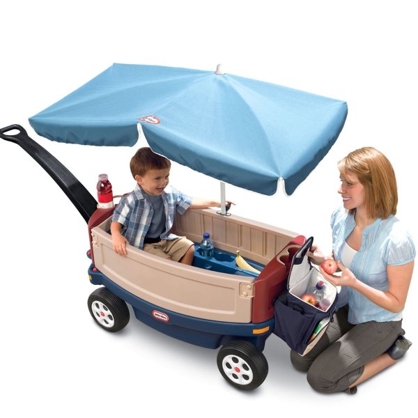 Deluxe Ride & Relax Wagon with Umbrella and Cooler