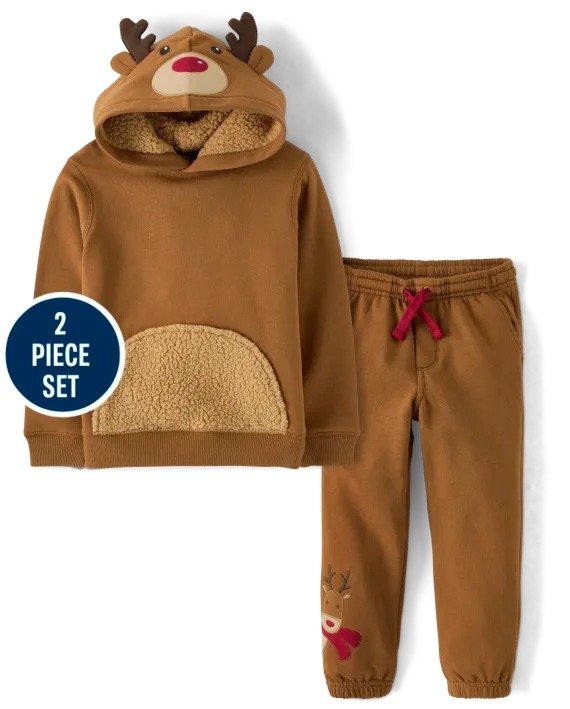 Gymboree Gymboree Boys Reindeer Fleece 2-Piece Outfit Set - Christmas Cabin  - antler brown 89.90