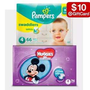 Huggies or Pampers super-pack diapers @ target