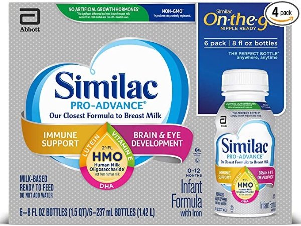 Pro-Advance Non-GMO with 2'-FL HMO Infant Formula Ready-to-Feed, 8 fl oz, 6 count (Pack of 4)
