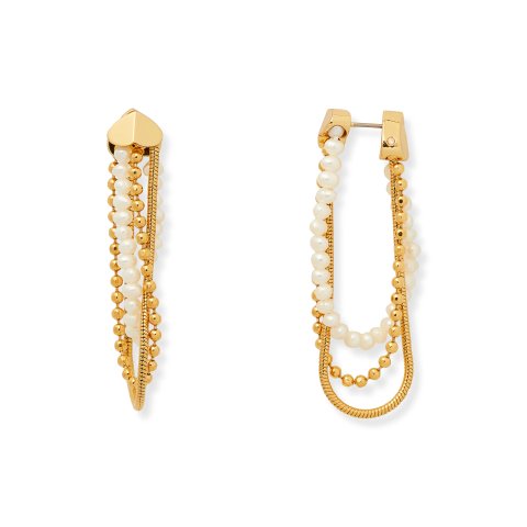 Kate Spadeknow the ropes mixed chain hoop earrings