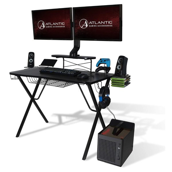 Atlantic 碳纤维涂层电脑游戏书桌  带显示器支架 40.25"