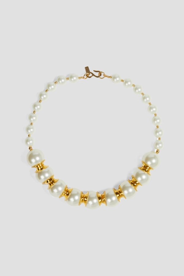 Gold-tone faux pearl necklace