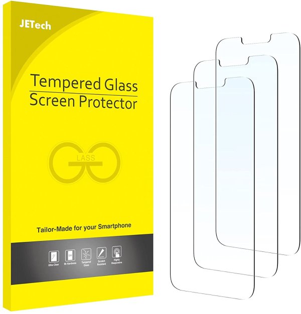 JETech 屏幕保护膜 iPhone 13 mini 钢化玻璃膜 3 件装
