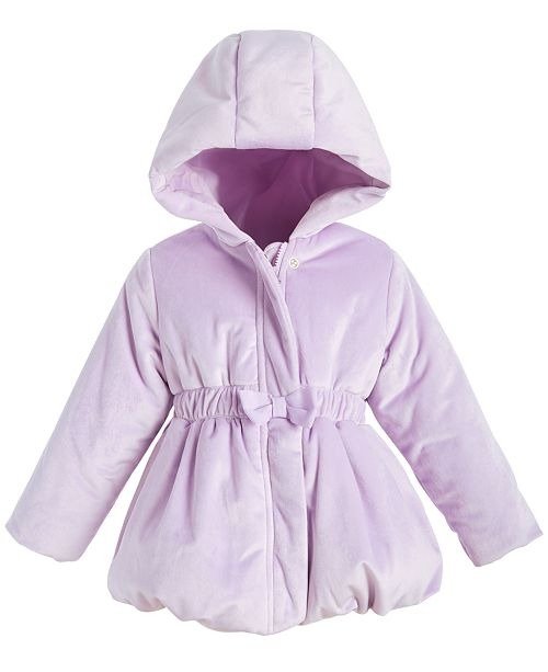 Baby Girls Velvet Bubble Coat, Created for Macy's