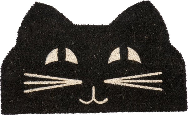 Entryways Black Cat Face Doormat, 17x28 - Chewy.com