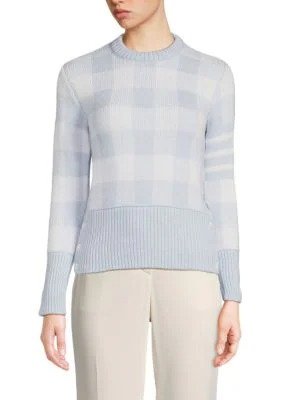 Checkered Cashmere Blend Sweater