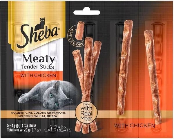 Meaty Tender Sticks Chicken Flavor Soft Adult Cat Treats