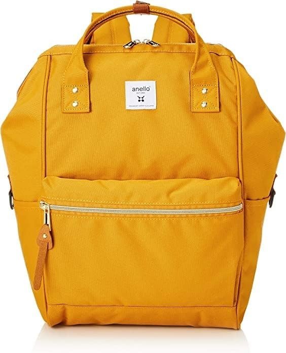 Anero ATB0193Z Backpack with Clasp, (R), A4 Base, Water Repellent, Multiple Storage, PC Storage, Mustard