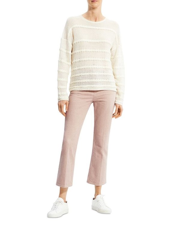 Textured Cable Stripe Sweater