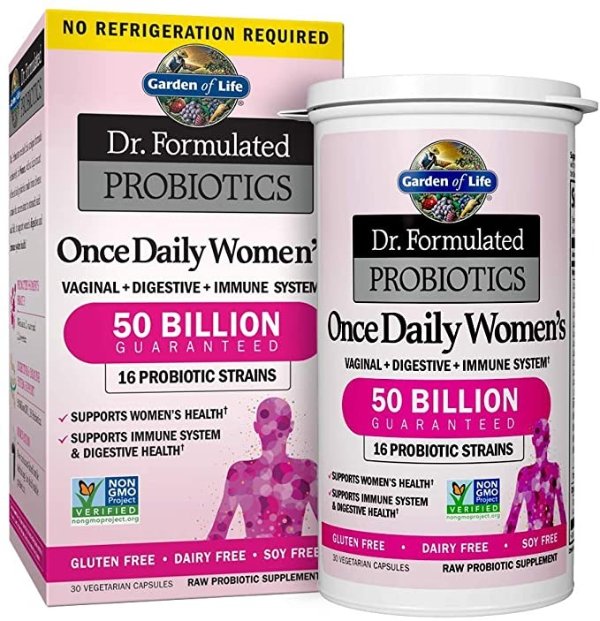 Dr. Formulated Probiotics for Women, Once Daily Women’s Probiotics 50 Billion CFU Guaranteed and Prebiotic Fiber, Shelf Stable One a Day Probiotic No Gluten Dairy or Soy, 30 Capsules