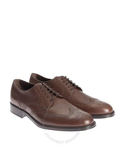 Men's Brogue Shoes- Dark Brown, Shoe Size: 10.5, US 11.5 