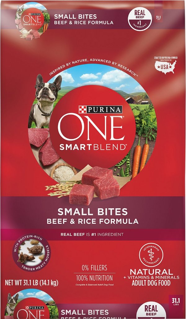 SmartBlend Small Bites Beef and Rice Dry Dog Food, 31.1-lb bag - Chewy.com