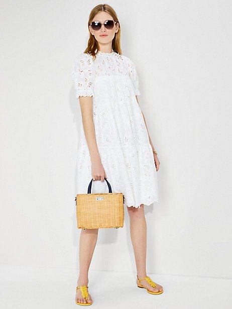 butterfly eyelet tiered dress
