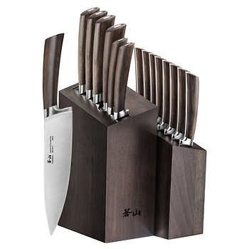 A Series 16-piece Swedish Steel Forged Knife Block Set