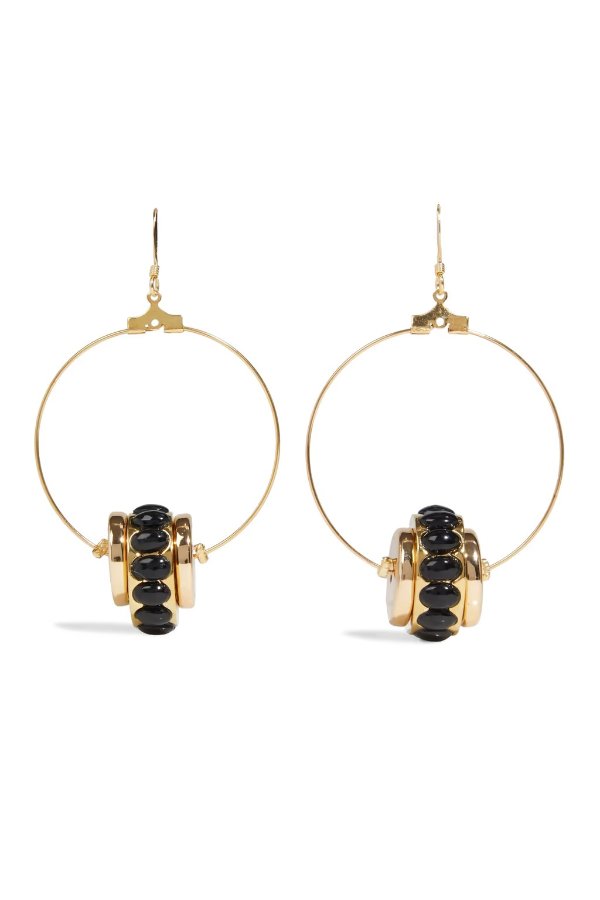Gold-plated resin earrings