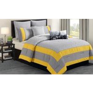 8-Piece Queen or King Quilted Oversized and Overfilled Comforter Set