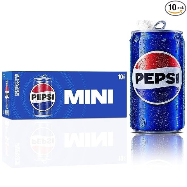 Soda, 7.5 Ounce Mini Cans, 10 Pack