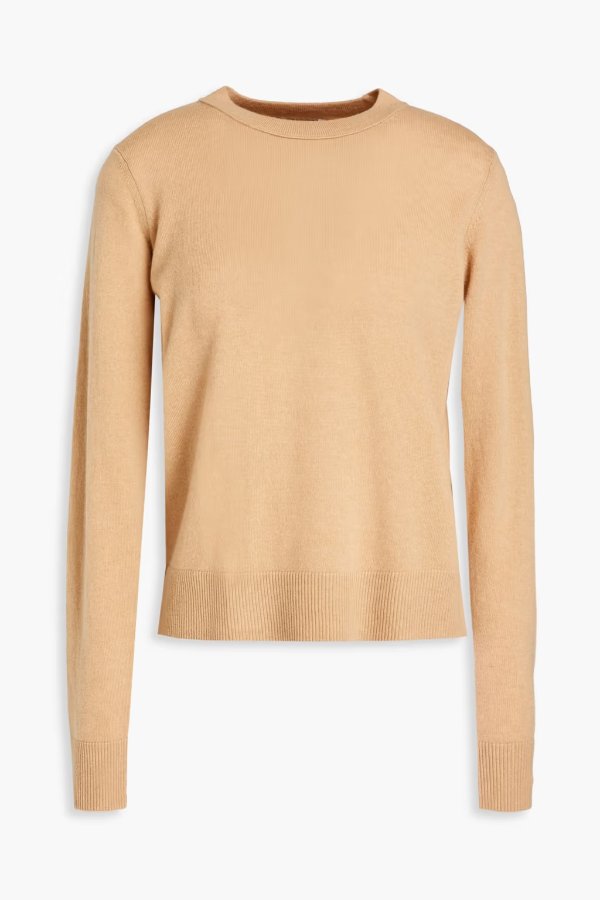 Melange merino wool and cashmere-blend sweater
