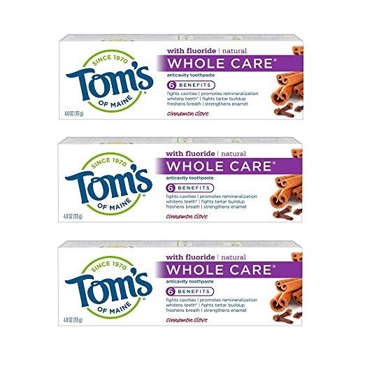Whole Care Toothpaste, Toothpaste, Natural Toothpaste, Cinnamon Clove, 4.0 Ounce, 3-Pack