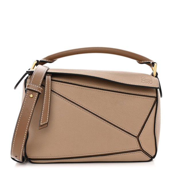 Grained Calfskin Small Puzzle Bag Sand Mink