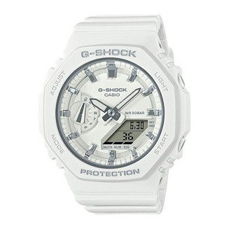 Unisex Analog-Digital White Resin Strap Watch 43mm GMAS2100-7A