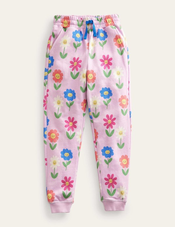 Printed Joggers - Winsome Pink Flowers | Boden US