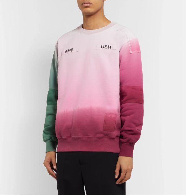 Logo-Appliqued Patchwork Tied-Dyed Loopback Cotton-Jersey Sweatshirt