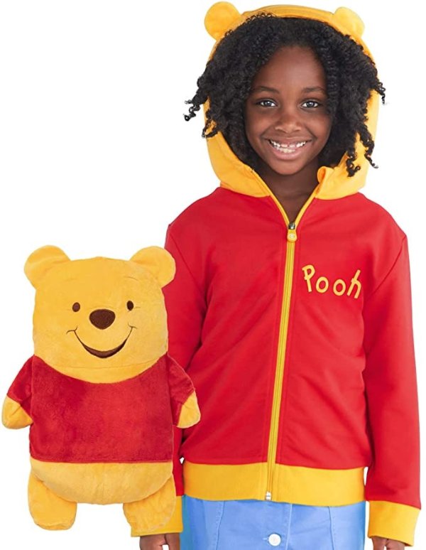 Pooh 2-in-1 Transforming Classic Zip-Up Hoodie & Soft Plushie