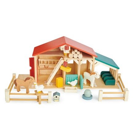 Kid's Tender Leaf Wooden Toy Farm Set