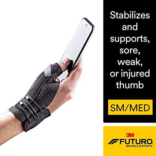 Deluxe Thumb Stabilizer, Improves Stability, Moderate Stabilizing Support, Small/Medium, Black