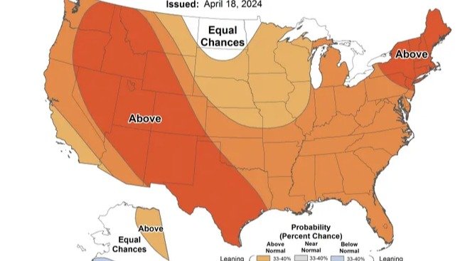 全美异常炎热，2024最新夏季气候预测来了！东北部+美西高温警告