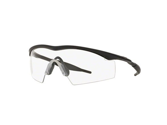 Men's OO9060 M Frame Strike Rectangular Sunglasses, Black/Clear, 29 mm