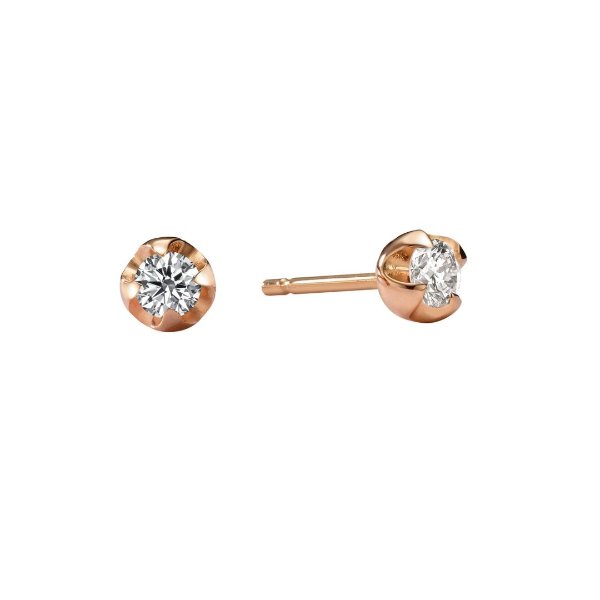 Ame Q 18K Rose Gold, Lab-Grown Diamond Stud Earrings