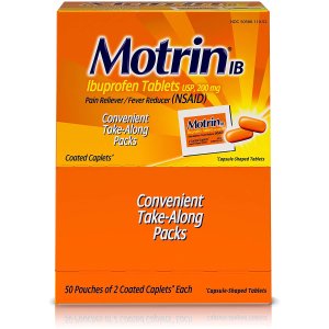美林 Motrin IB - Ibuprofen Tablets 50 Packets Total, One Box