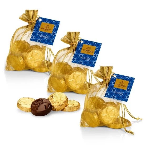 Milk Chocolate Gold Coin Bag, Set of 3, 8 pc. each