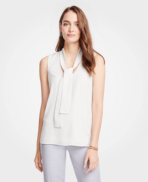 Tie Neck Shell | Ann Taylor