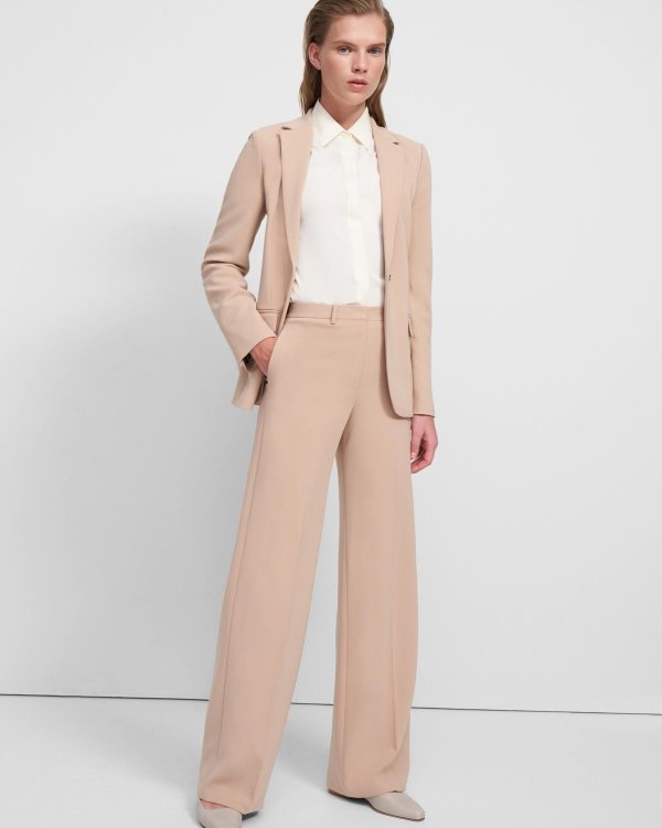Wide Trouser in Crepe