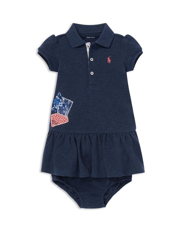 Girls' Patchwork Polo Dress & Bloomers Set - Baby
