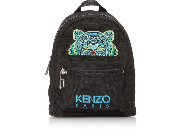 Black Mini Tiger Kanvas Backpack