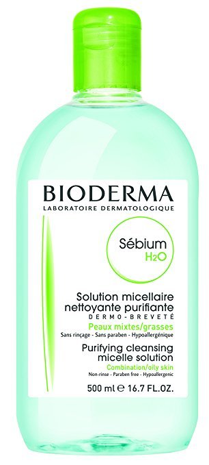 Bioderma Sebium H2O Micellar Water, Cleansing and Make-Up Removing Solution.