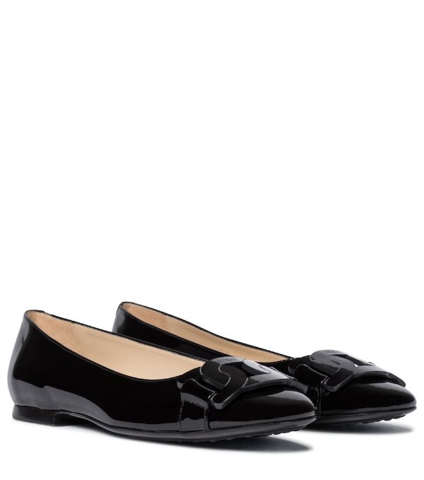 Gomma patent leather ballet flats