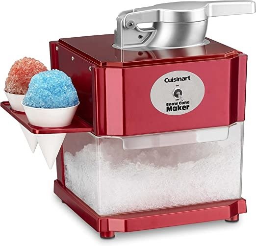 SCM-10P1 Snow Cone Maker, Professional Motor and Blade Mechanism has Interlock Safety Feature that Creates Real Shaved Ice for Snow Cones, Slushies', Frozen Lemonades or Adult Drinks, Red