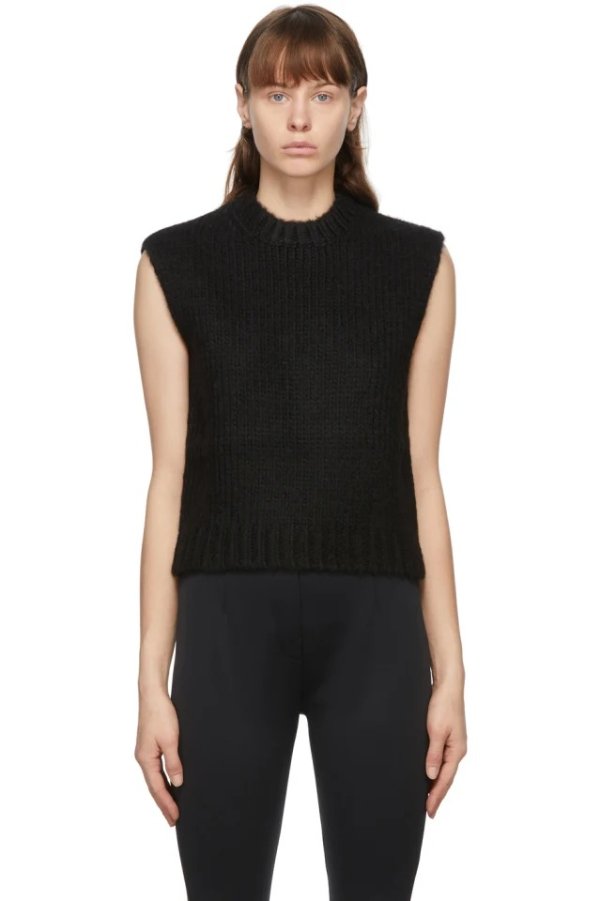 Black Knit Sweater Vest
