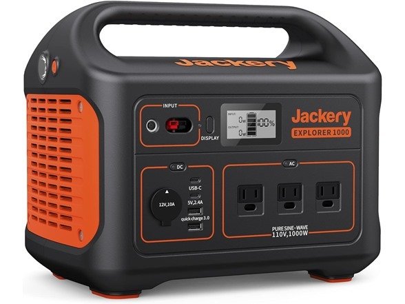 (NEW) Jackery Explorer 1000 Portable Power Station - 1002Wh Capacity with 3x1000W AC Outlets
