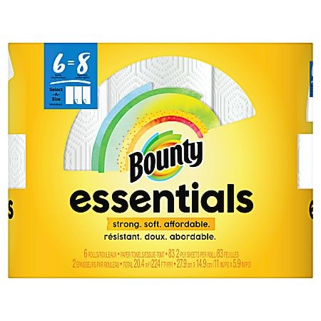 Bounty Select A Size 2 Ply Paper Towels 83 Sheets Per Roll Pack Of 6 Rolls - Office Depot